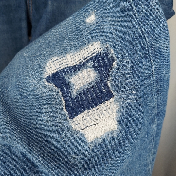 J. Crew Jeans 32P Petite Slouchy Boyfriend Distressed Blue Denim 32 Short NEW - Picture 4 of 12